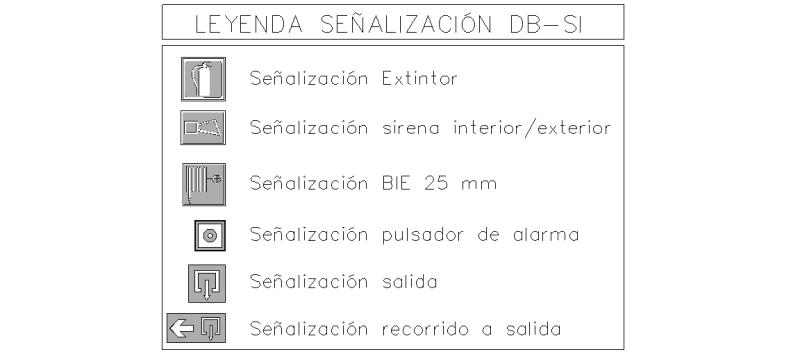 Leyenda Senalizacion Elementos Extincion Incendios Y Senalizacion, Segun Cte-Db-Si